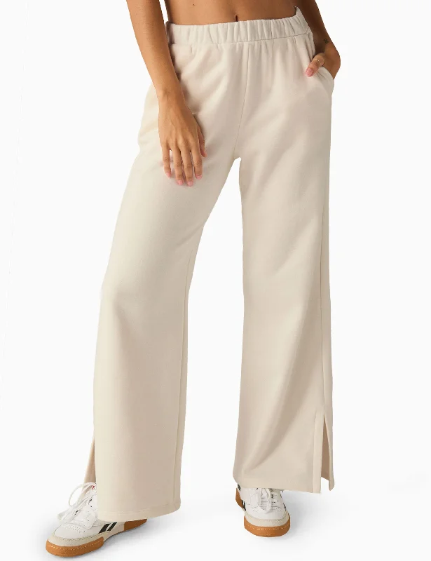 Open Ended Mid Rise Wide Leg Pant - Fresh Snow