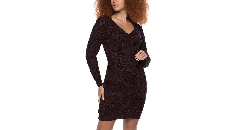 Black Tape V Neck Sweater Dress