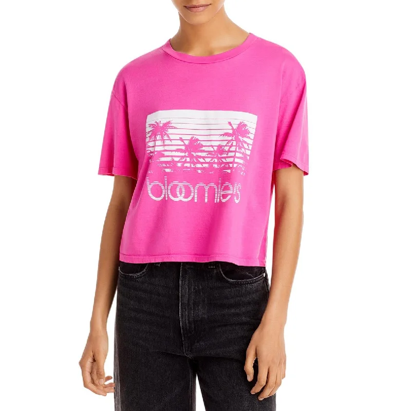 Bloomies Womens Palm Graphic Boxy T-Shirt