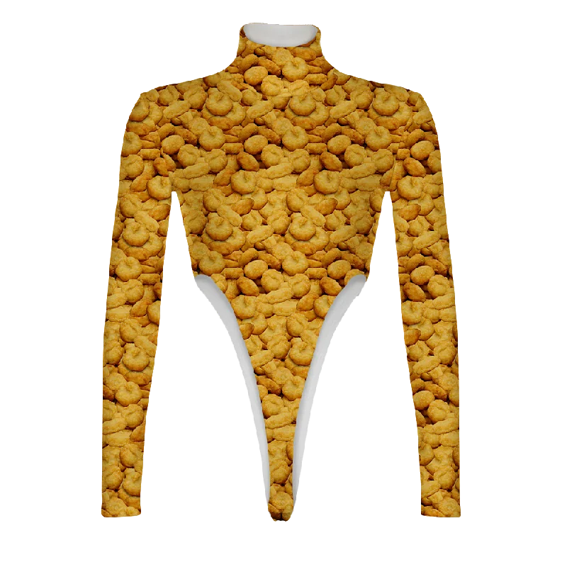 Chicken Nuggets Turtleneck Long Sleeve Jumpsuit