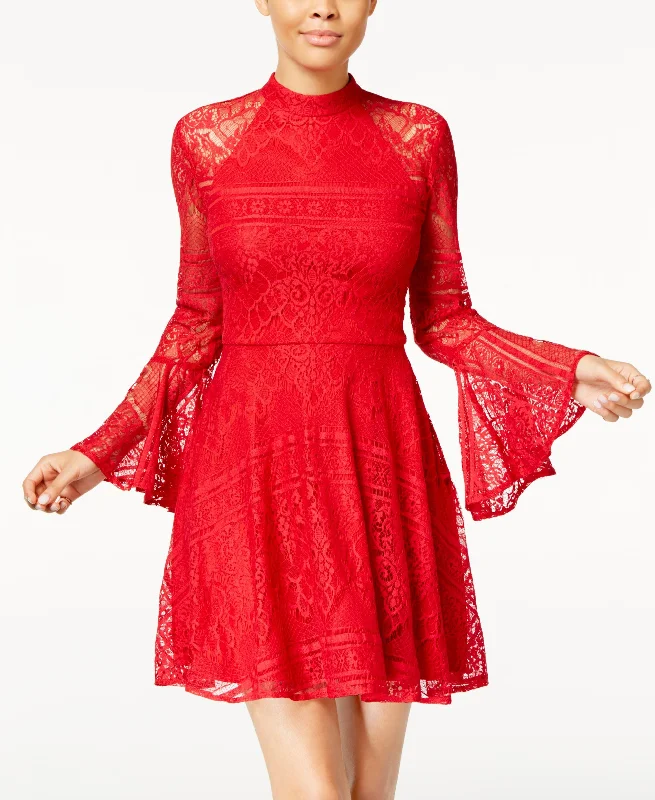 City Studios Juniors Lace Fit Flare Dress