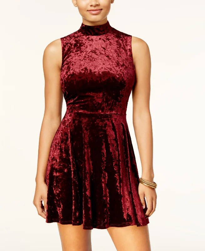 City Studios Juniors Velvet Fit Flare Dress