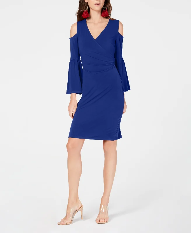 INC Cold-Shoulder Bell-Sleeve Dress