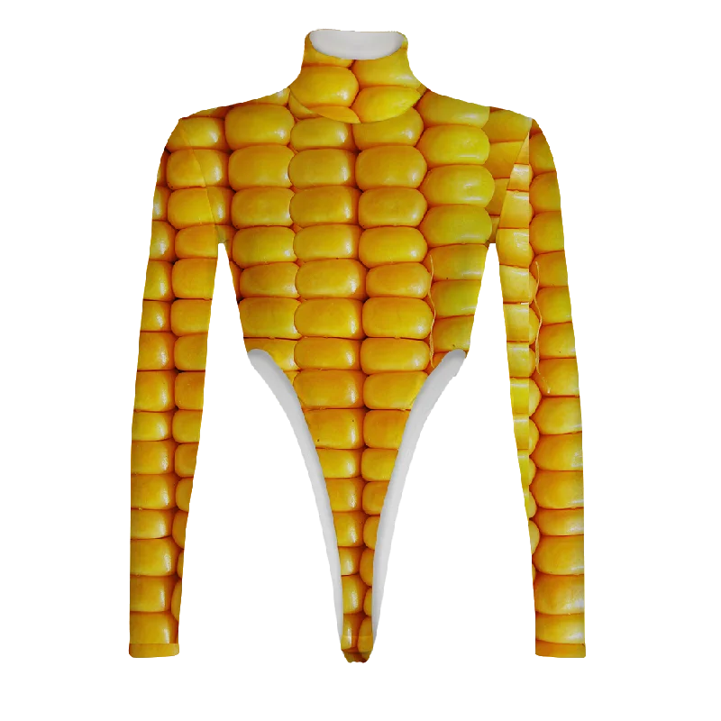 Corn Cob Turtleneck Long Sleeve Jumpsuit