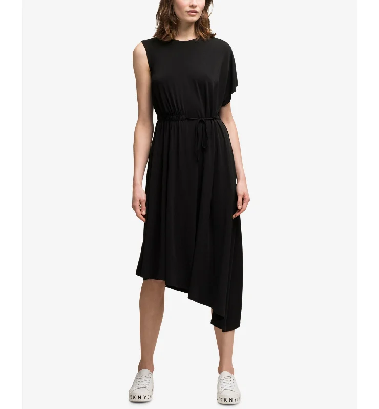 DKNY Asymmetrical Midi Dress