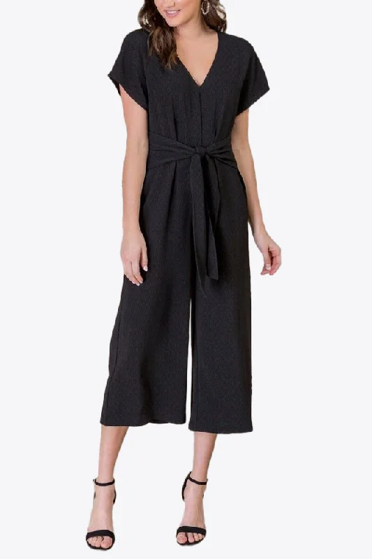 Ebony Twilight V-Neck Organic Cotton Womens Jumpsuit