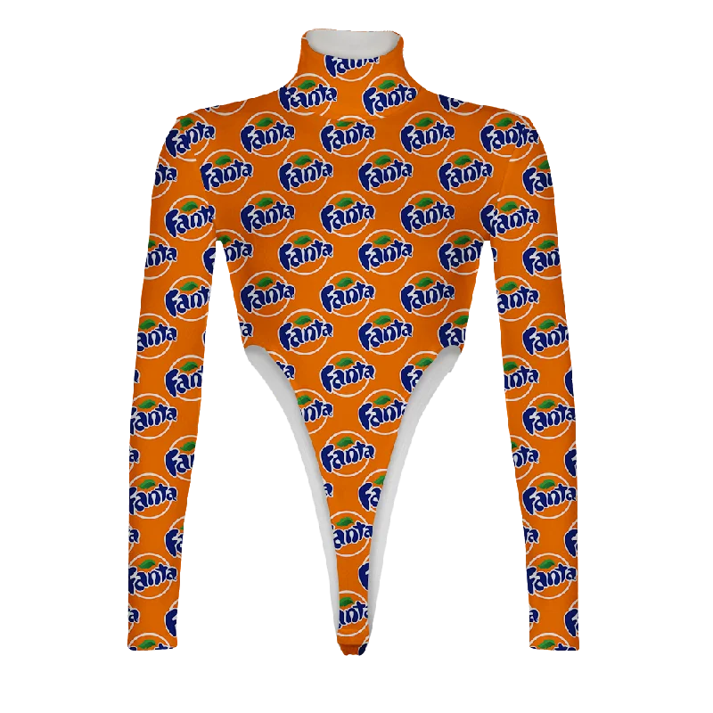 Fanta Pattern Turtleneck Long Sleeve Jumpsuit