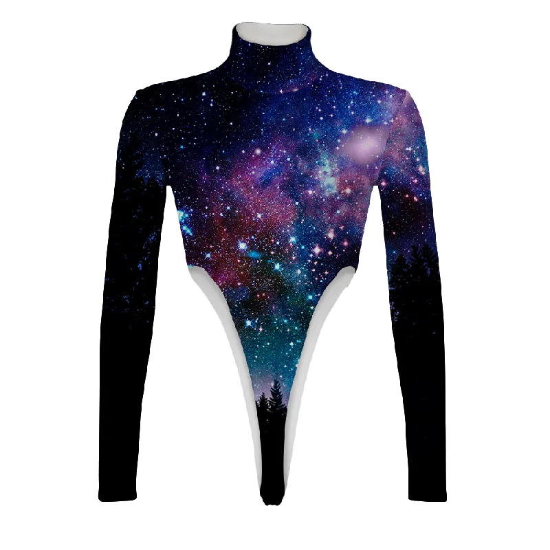 Galaxy Forest Turtleneck Long Sleeve Jumpsuit