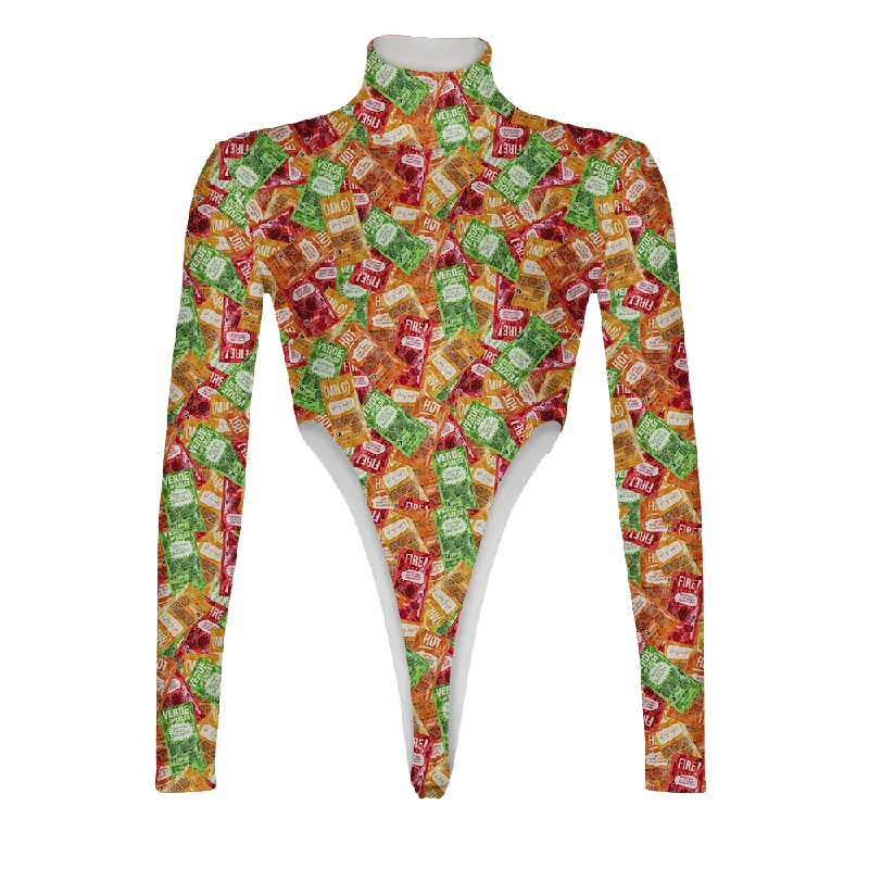 Hot Sauce Packets Turtleneck Long Sleeve Jumpsuit