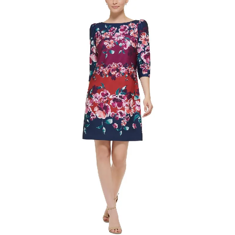 Jessica Howard Womens Plus Floral Knee-Length Shift Dress