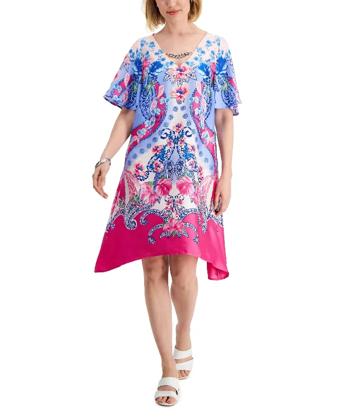 JM Collection Womens Printed Swing Dress