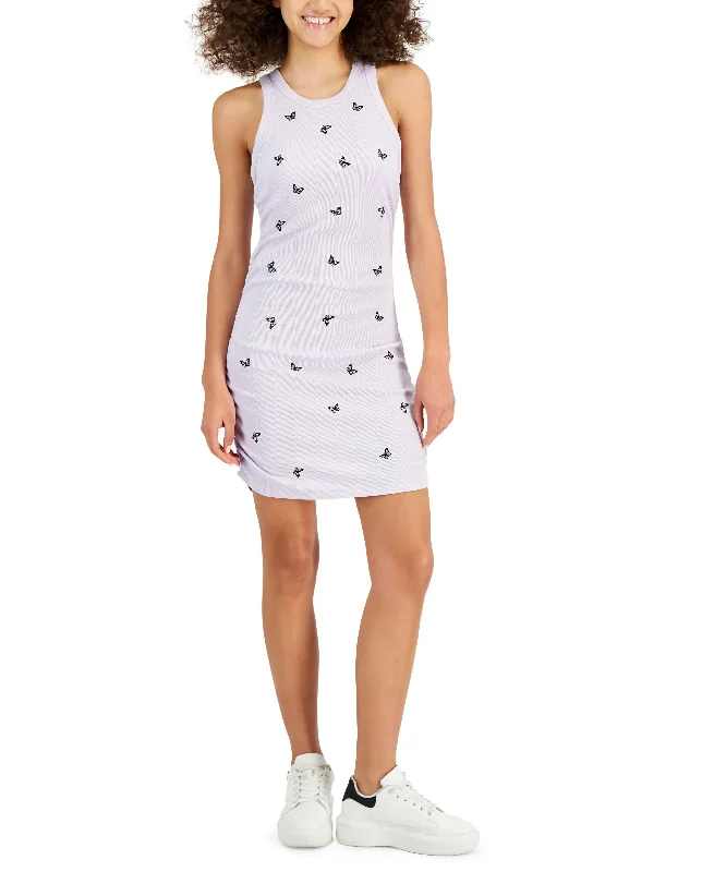 Juniors' Embroidered Butterfly Dress