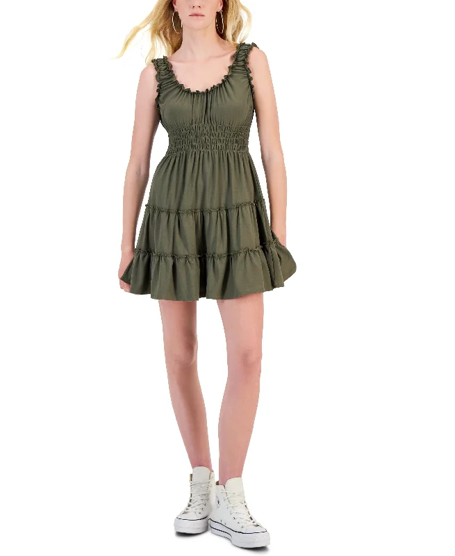 Juniors' Smocked-Waist Knit Dress