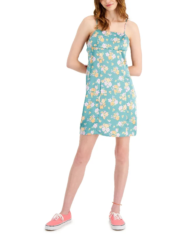 Juniors' Spaghetti-Strap Satin Dress