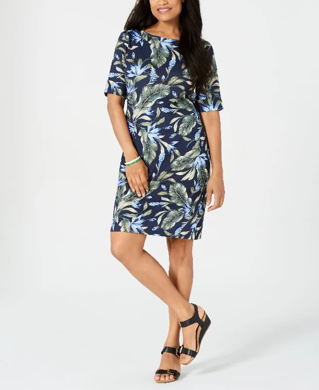 Karen Scott Palm Revival Printed Dress