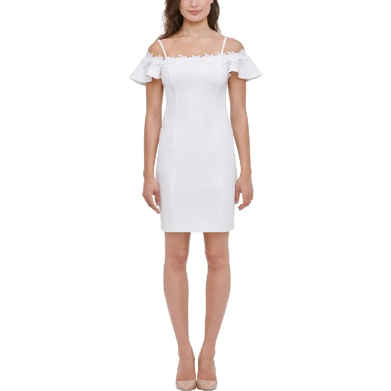 Kensie Womens Crepe Cold Shoulder Cocktail And Party Dress