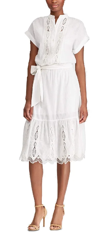 Lauren Ralph Lauren Scalloped Cotton Dress