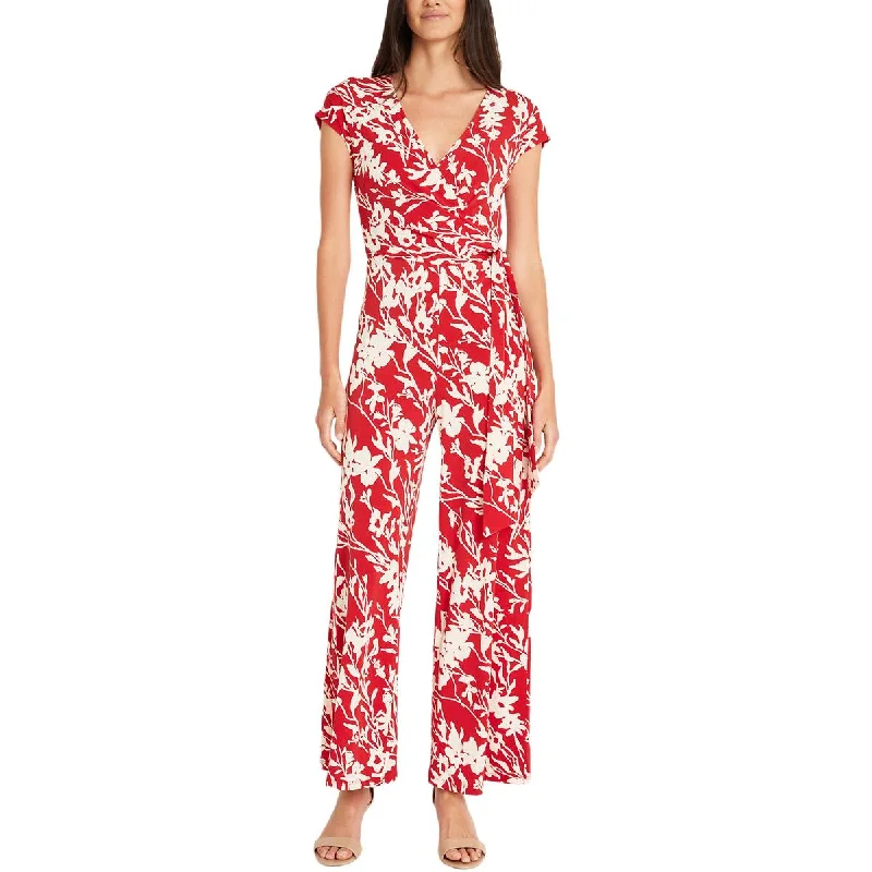 Maggy London Womens Printed Matte Jersey Jumpsuit