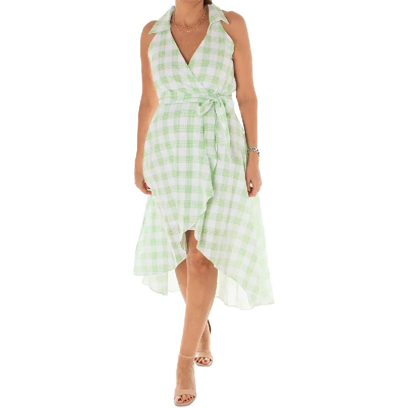 Maison Tara Womens Plaid Cotton Sundress