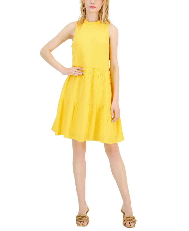 Nine West Cotton Gauze Tiered Dress