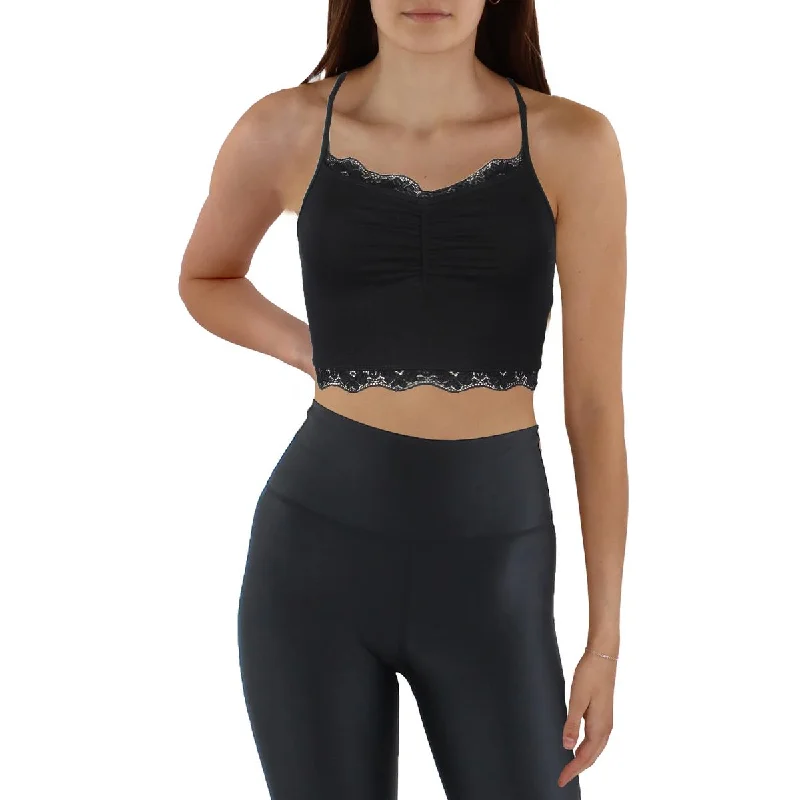 PPLA Womens Ruched Racerback Cropped