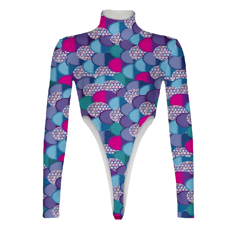 Rainbow Fish Turtleneck Long Sleeve Jumpsuit