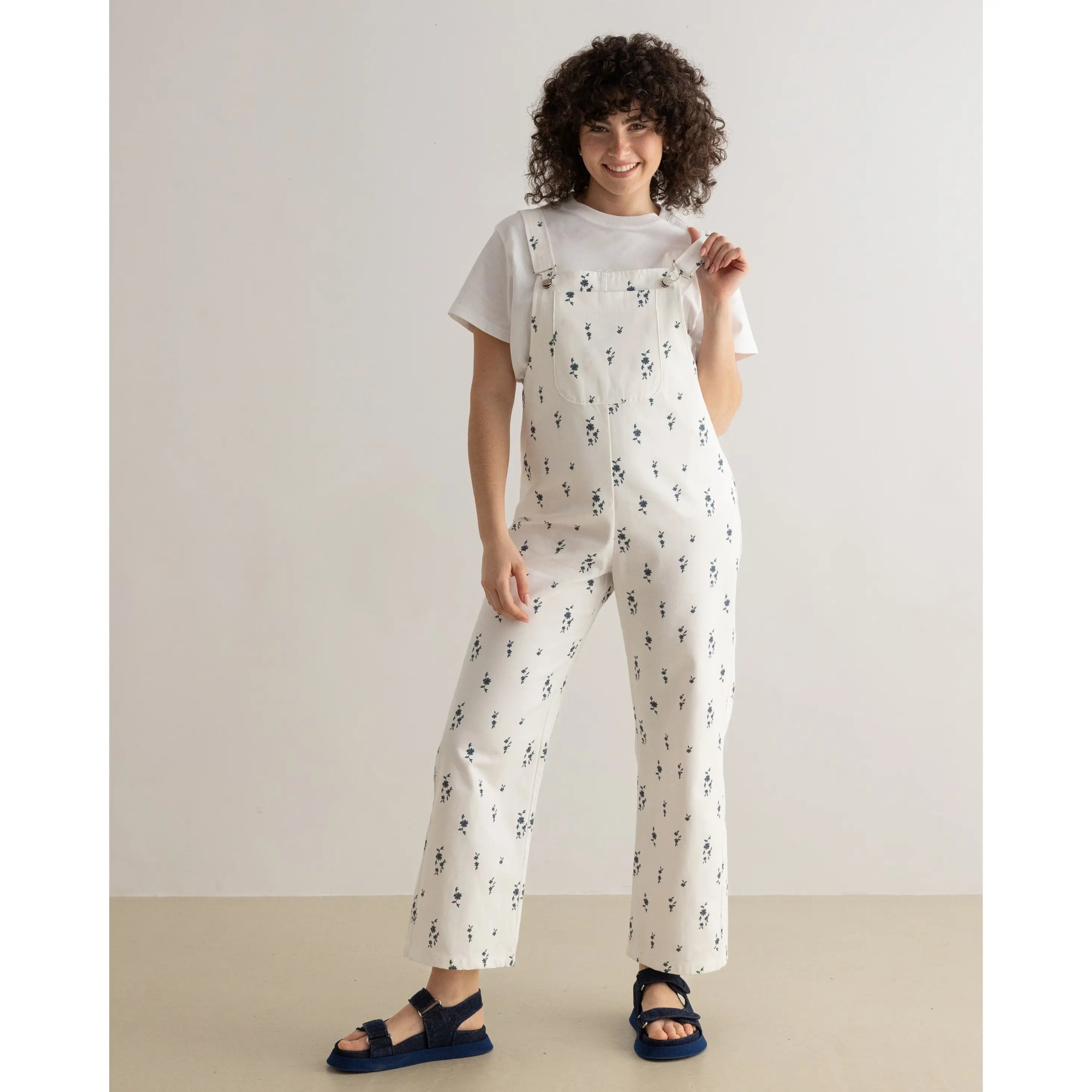 Salines Jumpsuit Flowers White