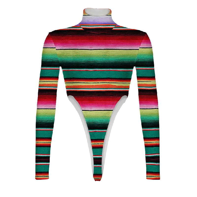 Serape Turtleneck Long Sleeve Jumpsuit