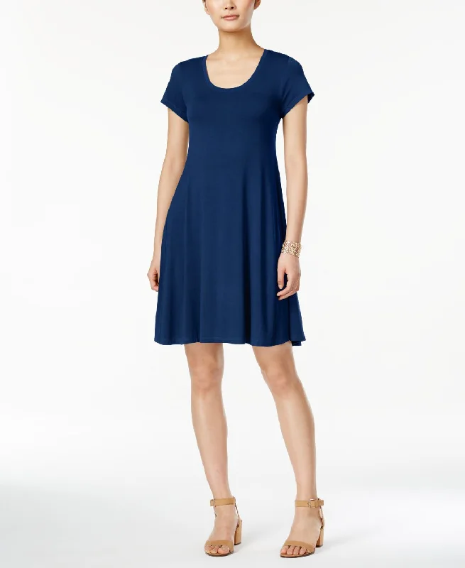 Style & Co Womens Short Sleeve A Line Dress