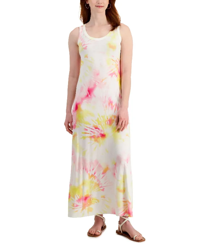 Style & Co Womens Tie Dyed Maxi Dress