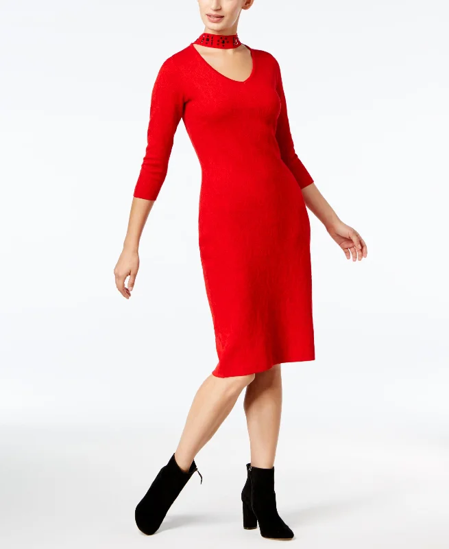 Taylor Choker Neck Sweater Dress