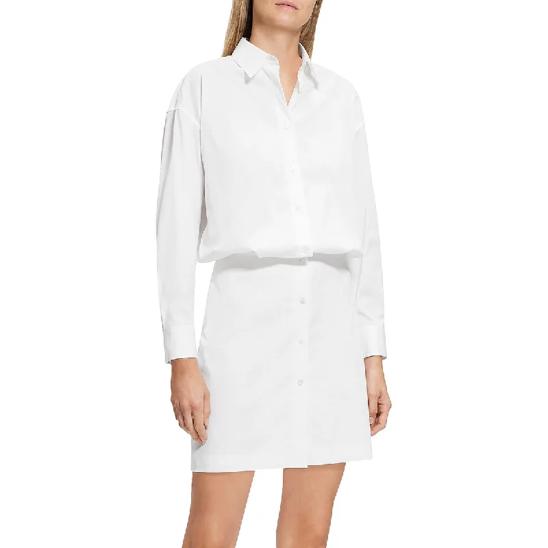 Theory Womens Collared Short Shirtdress