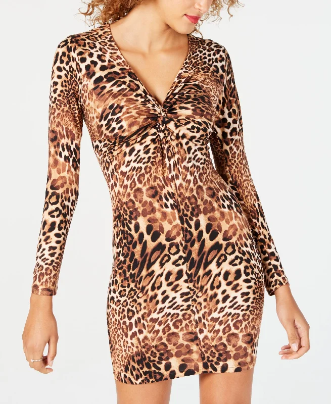 Ultra Flirt Juniors Leopard Print Bodycon Dress