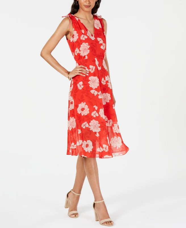 Vince Camuto Floral Print A Line Dress