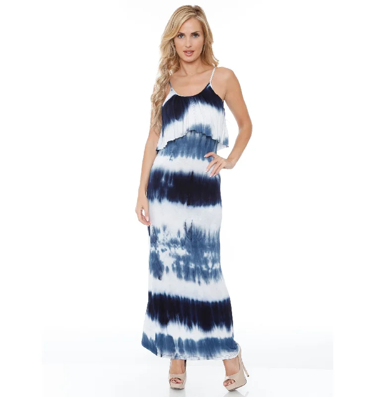 White Mark Womens Kaleatie Dye Overlay Maxi Dress