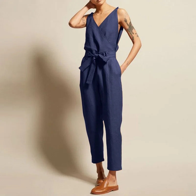 Agave Fields 100% Linen Womens Jumpsuit