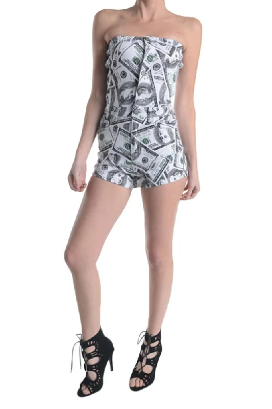 Women's Benjamins Print Romper