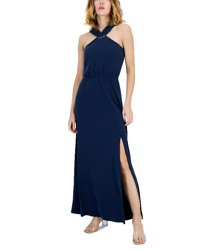 Women's Sleeveless Halter-Neck Maxi Dress