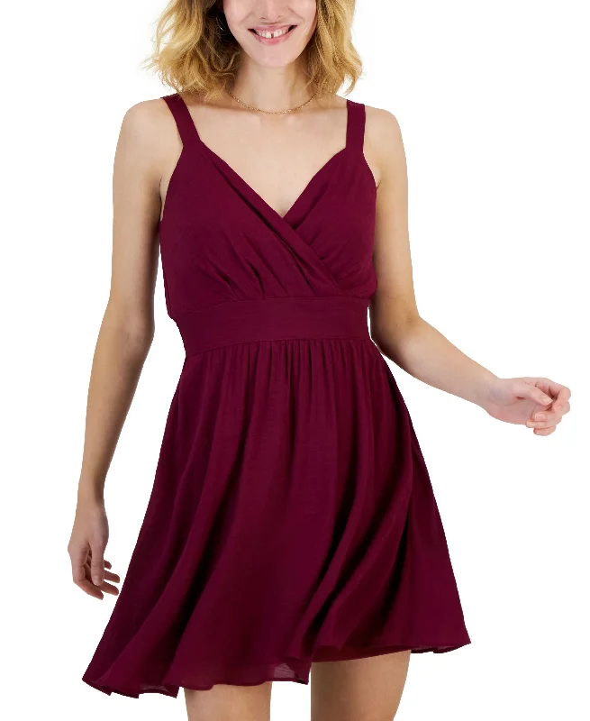 Women's Sleeveless Surplice Mini Dress